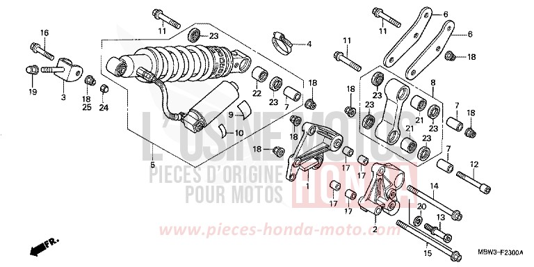 REAR CUSHION for CBR600F Special Edition WINNING RED (R258) from 2001